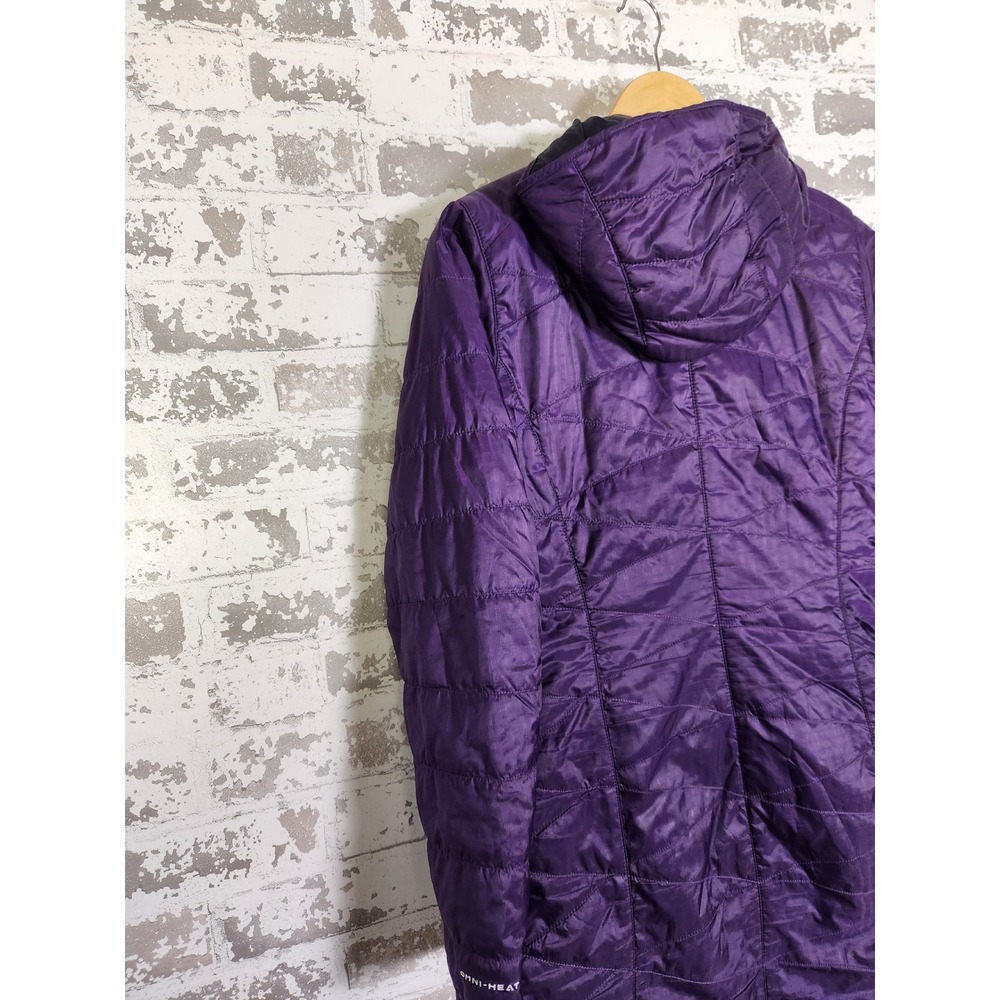 Columbia Omni Heat Insulated Hooded Parka Jacket Purple Women's XS Lightweight - Picture 13 of 16